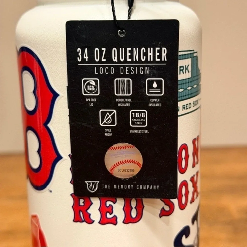 Boston Red Sox Insulated Water Bottle White (NEW) 34oz The Memory Company - Picture 8 of 9
